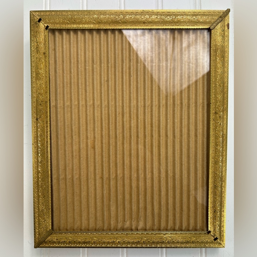 Vintage Frame Ornate Gold Floral Leaf Picture Gallery Wall Metal Hollywood 9x11